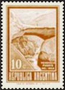 Stamp, Inca Bridge, Mendoza, Argentina,  , Bridges, Landscapes, Mountains, Rivers, Rocks
