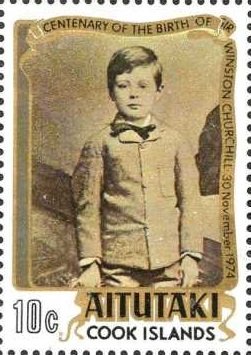 Stamp, Churchill - Age 5, Aitutaki,  , Famous People, Politicians