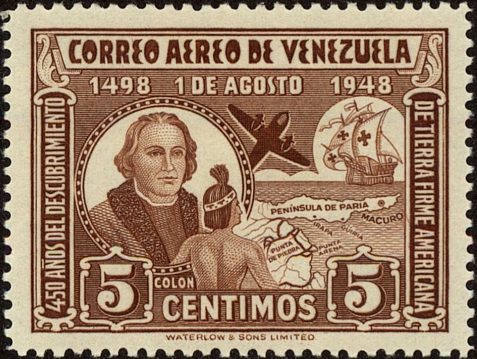 Christoph Columbus, ship, indian and map