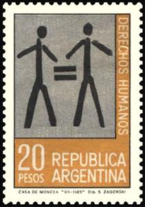 Stamp, Hunman rights, Argentina,  , Human Rights, Stylized Figures / Persons