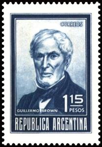 Stamp, Guillermo Brown (1777-1857), Argentina,  , Admirals, Famous People
