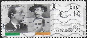 Stamp, Patrick Pearse, Joseph Mary Plunkett and Thomas MacDonagh, Ireland,  , Anniversaries and Jubilees, Freedom Fighters
