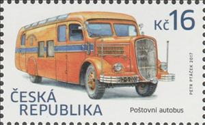 Stamp, Historical Vehicles: Post bus, Czech Republic,  , Cars, Postal History, Postal Services, Postal Traffic