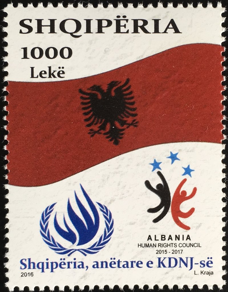 Albanian flag, UNHRC emblem