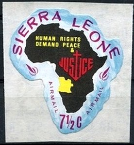 Stamp, Angola, Sierra Leone,  , Human Rights, Maps