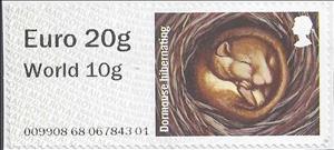 Stamp, Common Dormouse (Muscardinus avellanarius), United Kingdom of Great Britain & Northern Ireland,  , Animals (Fauna), Dormice, Mammals, Rodents