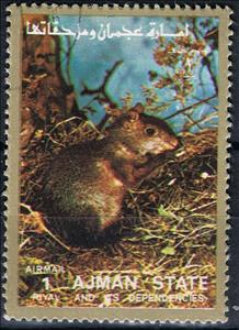 Stamp, Rodent, Ajman,  , Animals (Fauna), Mammals, Rodents
