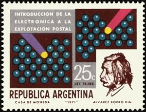 Stamp, Albert Einstein, Argentina,  , Famous People, Mathematicians, Physicians