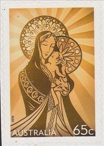 Stamp, Mary and Child, Australia,  , Christian, Christmas, Religion