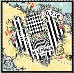 Stamp, Coeur Balmain, France,  , Hearts, Valentine's Day