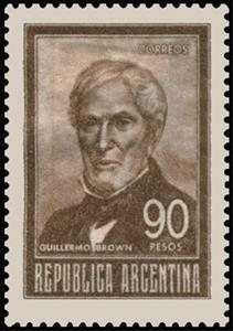 Stamp, Guillermo Brown (1777-1857), Argentina,  , Admirals, Famous People