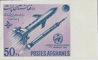 Stamp, Rockets, Afghanistan,  , Meteorology, Rockets, Spacecrafts
