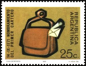 Stamp, Mailman's bag, Argentina,  , Letters (Mail), Postal History