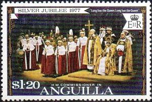 Stamp, Coronation scene, Anguilla,  , Queens