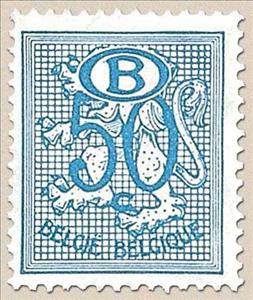 Stamp, Service Stamp: Numeral on Heraldic Lion + B in oval, Belgium,  