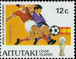 Stamp, Football World Cup, Spain 1982, Aitutaki,  , Football (Soccer), Sports