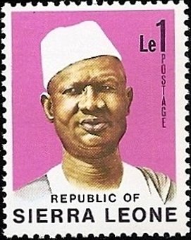 Stamp, President Siaka Stevens, Sierra Leone,  