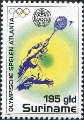 Stamp, Badminton, Suriname,  , Badminton, Olympic Games, Sports