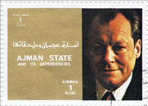 Stamp, Willy Brandt (1913-1992), German President, Ajman,  