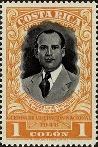 Stamp, Carlos Luis Valverde, Costa Rica,  , Heads of State
