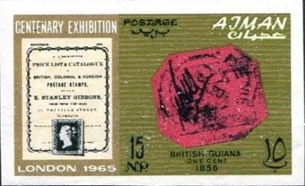Stamp of British Guiana; Gibbons catalogue of 1865