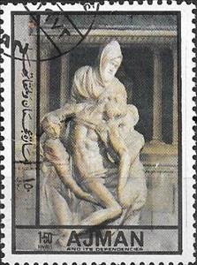 Stamp, "Pieta Bandini", Ajman,  , Sculptures