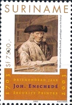 Stamp, Johann Enschedé, Suriname,  , Anniversaries and Jubilees