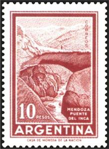 Stamp, Inca Bridge, Mendoza, Argentina,  , Bridges, Landscapes, Mountains, Rivers, Rocks