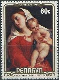 Stamp, Virgin and Child by Palma the Older, Penrhyn,  , Christmas, Painters, Paintings