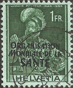 Stamp, Colonel Ludbig Pfyffer (OMS/WHO overprint), Switzerland,  , Generals, Uniforms, W.H.O.