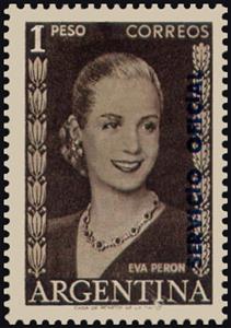 Stamp, Eva Peron, ovpt., Argentina,  , Famous People, Heads of State, Politicians, Women