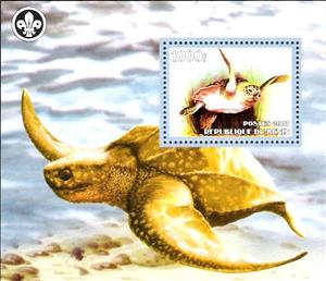 Mini Sheet, Sea life, Cinderellas,  , Animals (Fauna), Turtles