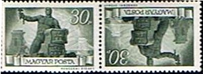 Se-tenant, Worker with hammer, Hungary,  , Bridges