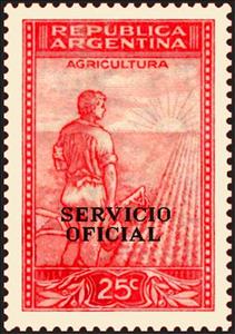 Stamp, Agriculture, ovpt., Argentina,  , Agriculture, Sun