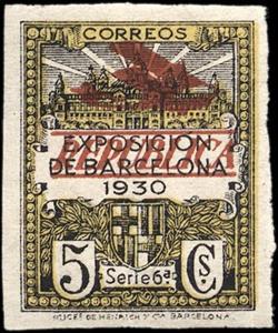Stamp, Ayuntamiento de Barcelona. Air Mail, Spain,  