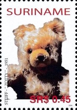 Stamp, Steiff (Zotty) 1951, Suriname,  , Teddy Bears