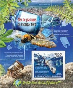 Souvenir Sheet, Zalophus Californianus Ensnared in Net, Burundi,  , Seals (Animals), Walruses