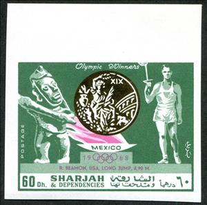 Stamp, B. Beamon, USA, long jump, Sharjah,  , Athletes, Olympic Games