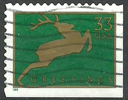 Stamp, Christmas 1999 - Jumping Reindeer, United States of America,  , Christmas
