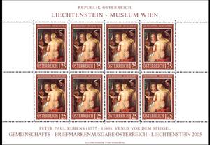 Mini Sheet, Rubens - Venus in front of the Mirror, Austria,  , Art, Eroticism, Joint Issues, Nudes, Paintings