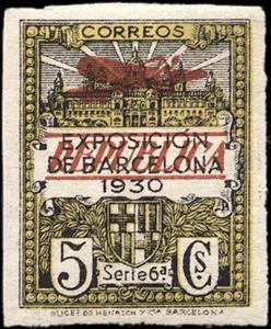Stamp, Ayuntamiento de Barcelona. Air Mail, Spain,  