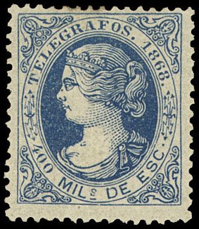 Stamp, Isabel II, Spain,  , Crowns and Coronets, Famous People, Heads of State, Queens, Royalty, Women