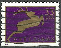 Stamp, Christmas 1999 - Jumping Reindeer, United States of America,  , Christmas