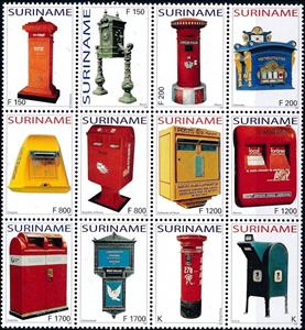 Se-tenant, Mail Boxes, Suriname,  , Mailboxes