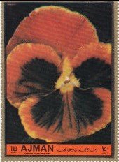 Stamp, Violet, Ajman,  , Flowers