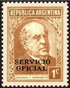 Stamp, Domingo Faustino Sarmiento (1811-1888), ovpt., Argentina,  , Authors, Famous People, Heads of State
