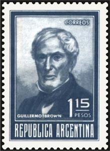 Stamp, Guillermo Brown (1777-1857), Argentina,  , Admirals, Famous People, Men