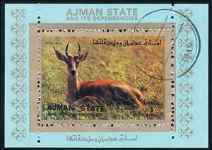 Souvenir Sheet, Antilope, Ajman,  , Animals (Fauna), Antelopes, Mammals