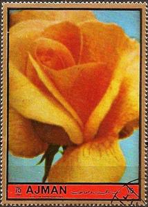 Stamp, Golden melody, Ajman,  , Flowers, Roses