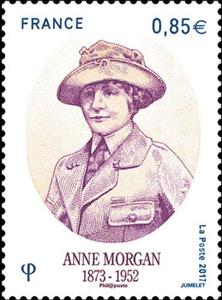 Stamp, Anne Morgan (1873-1952), France,  , Famous People, First World War, Philantropists, Women